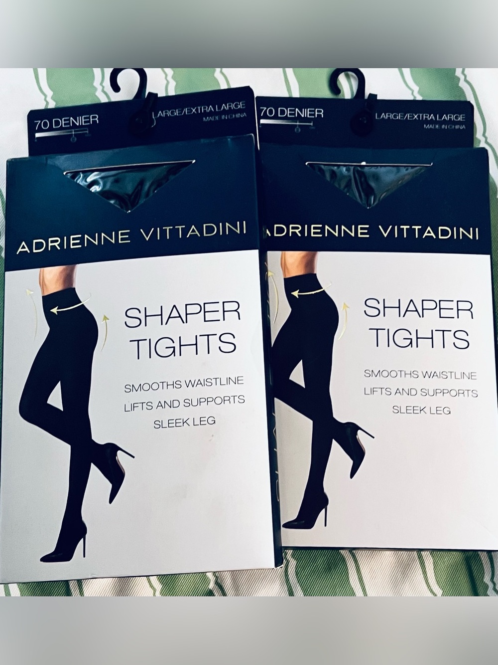 NIB • Two Packs of Adrienne Vittadini Black Shaper Tights • L/XL